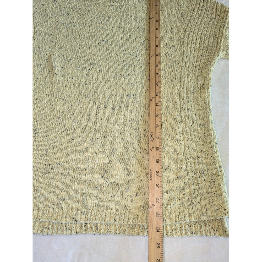 J. Jill Speckled Knit Sweater XS Yellow Short Sleeve Cotton Nylon Blend - Picture 3 of 7